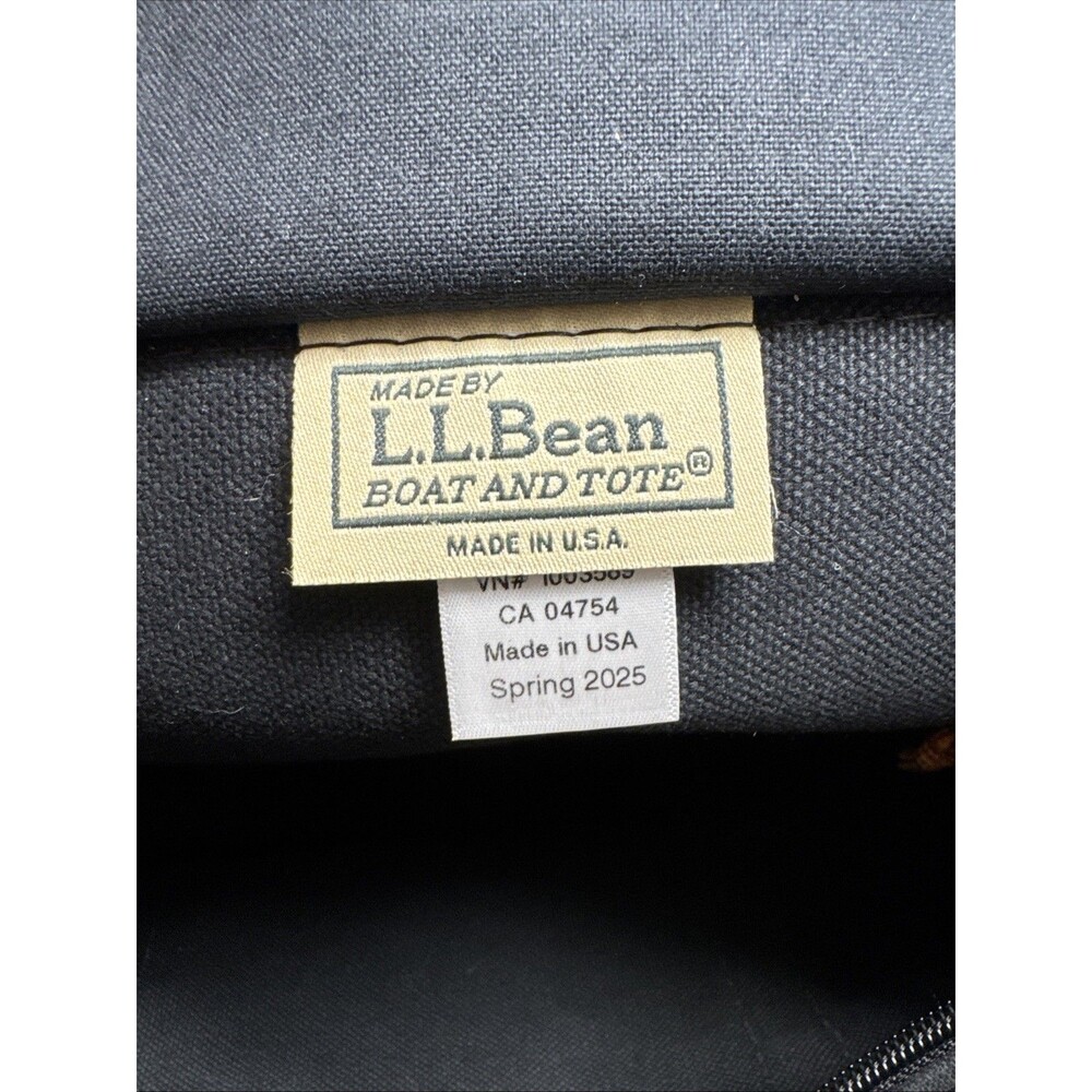 LL Bean All Black Boat And Tote Short Handles With Xtra Long Strap / USA / ZipUp - Picture 9 of 14